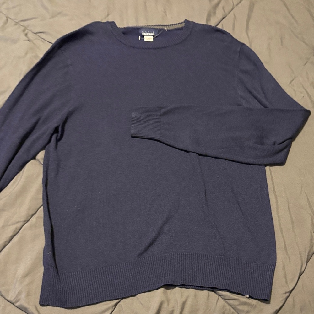 Basic Editions Men's Navy Crewneck Sweater